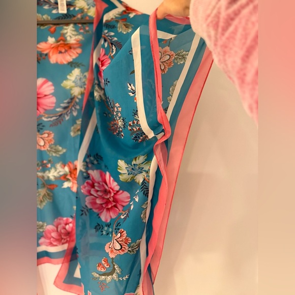 Liu Jo Floral Swim Coverup - Teal and Pink - Picture 2 of 4